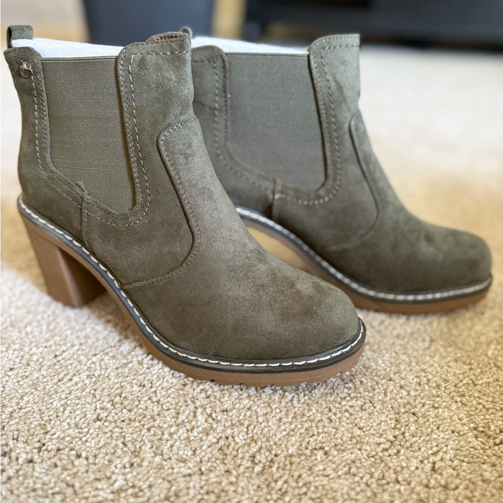 Corkys Green Heeled Boots with Urban-Chic Style